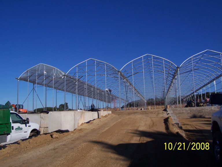 The Harnois Greenhouse under construction in 2009 at Sargent’s North.
